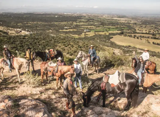 Guest on the horse trail at Rancho Sol Dorado San Miguel de Allende Mexico